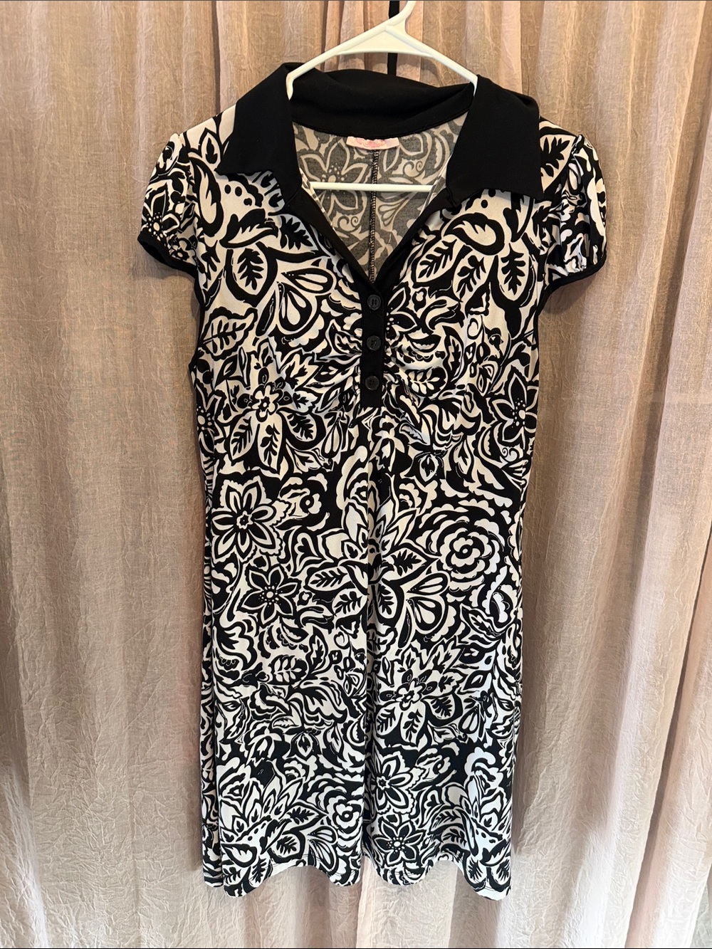 Halo Black and White Floral Midi Dress